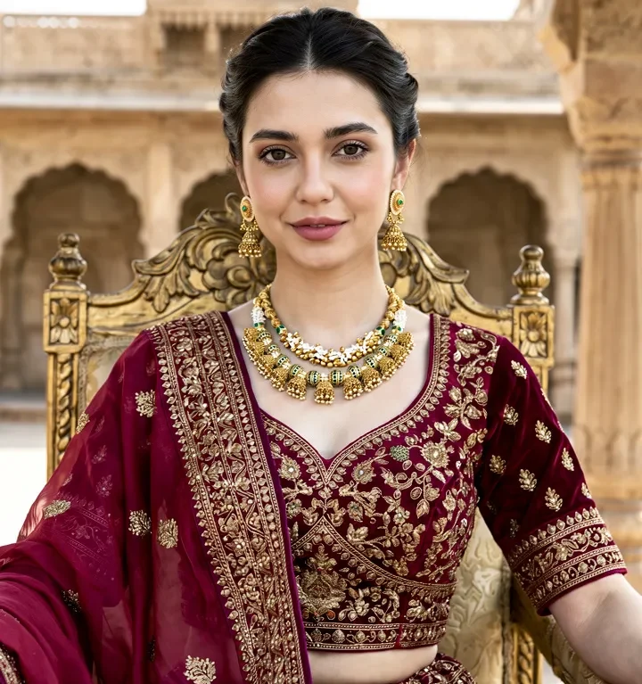 Royal Gold Plated Bridal Necklace Set