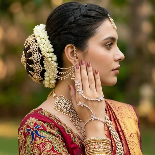 Butterfly Bloom Diamond Hand Harness Bracelet / Kada