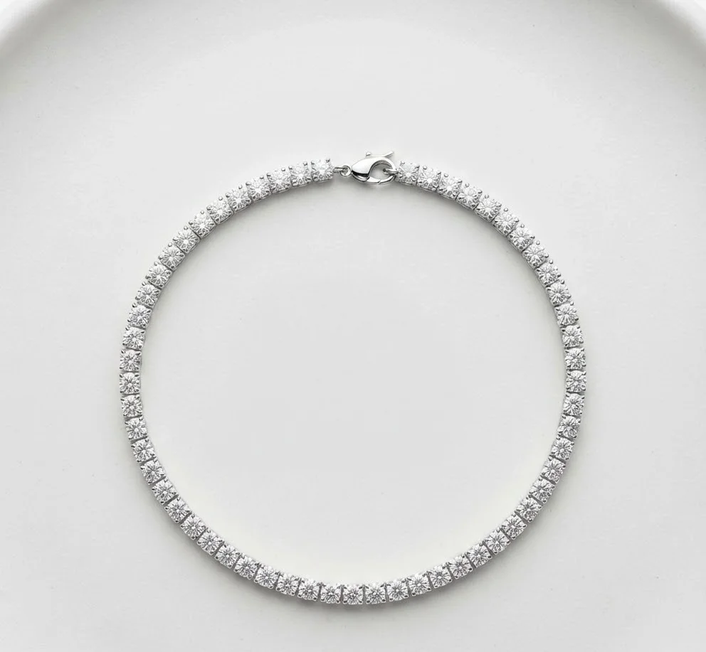 Silver-Tone Classic Crystal Tennis Bracelet